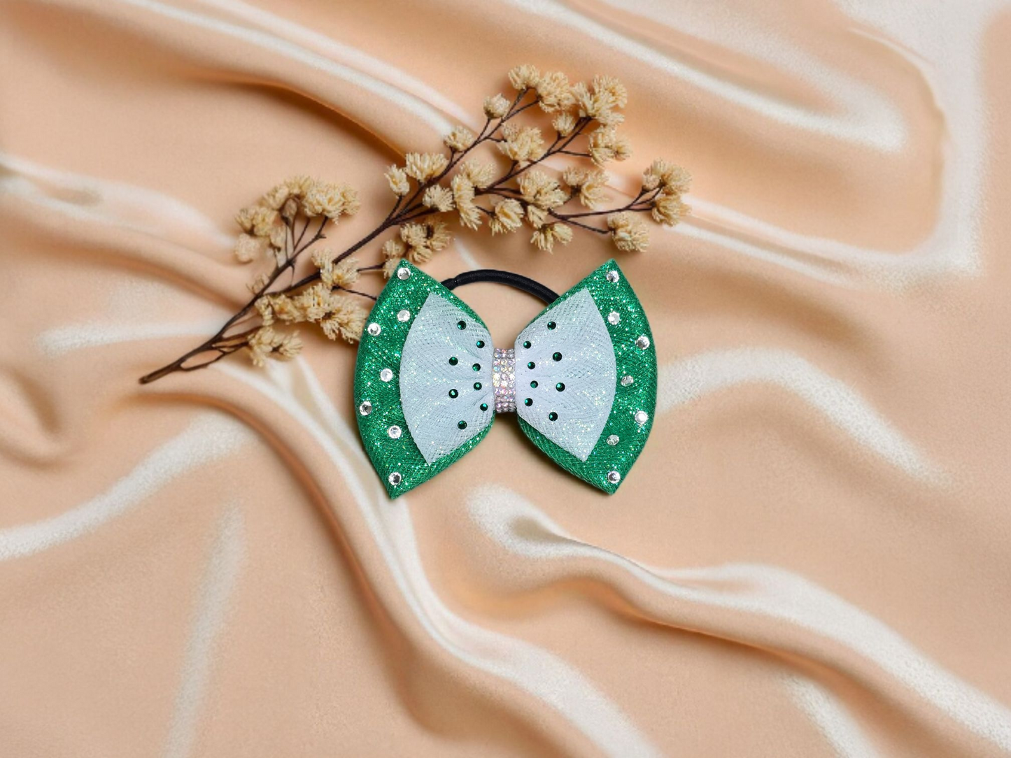 Glitter Green with White