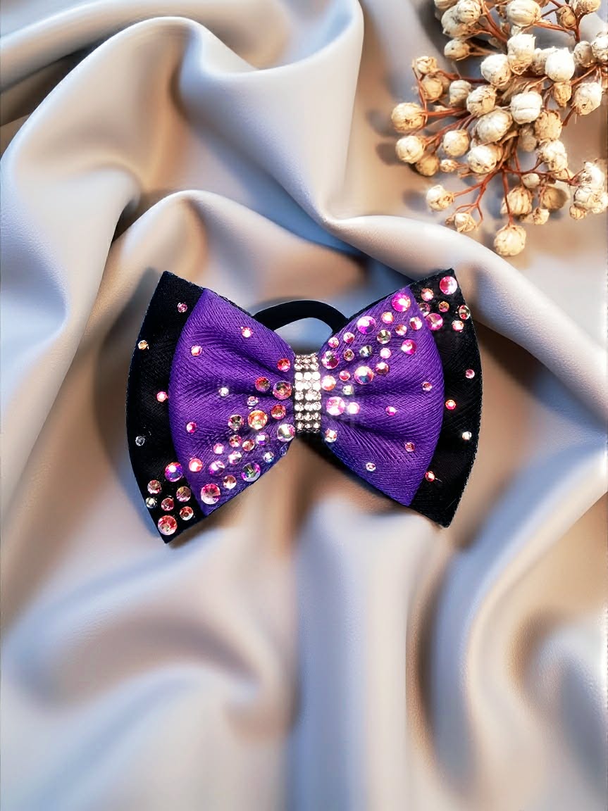 Black with Purple Bow
