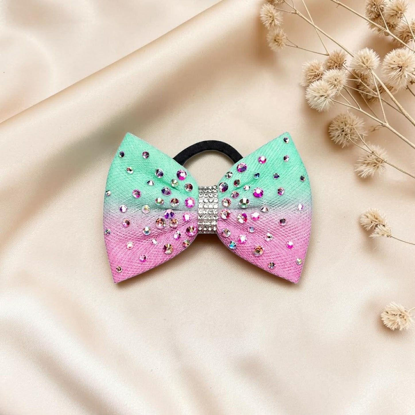 Green / Pink Ombre Bow