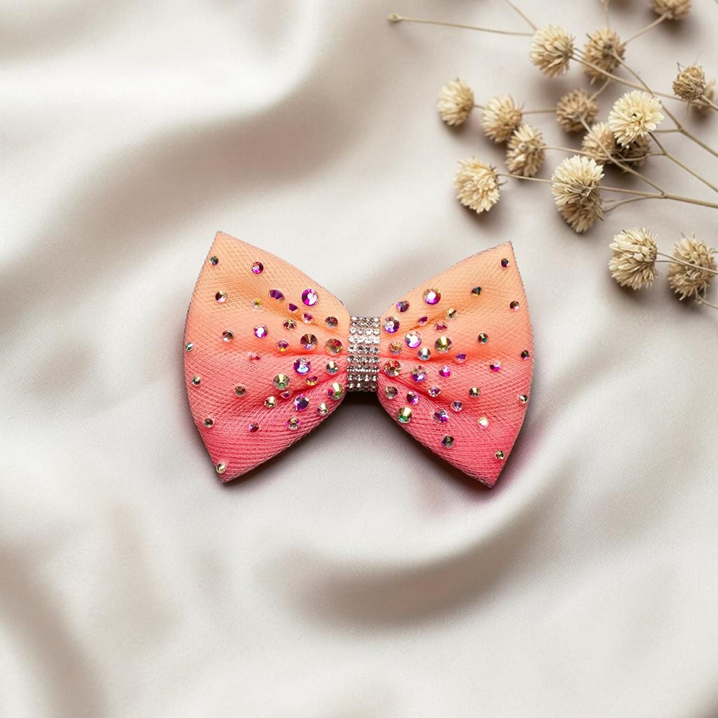Peach Coral Ombre Bow