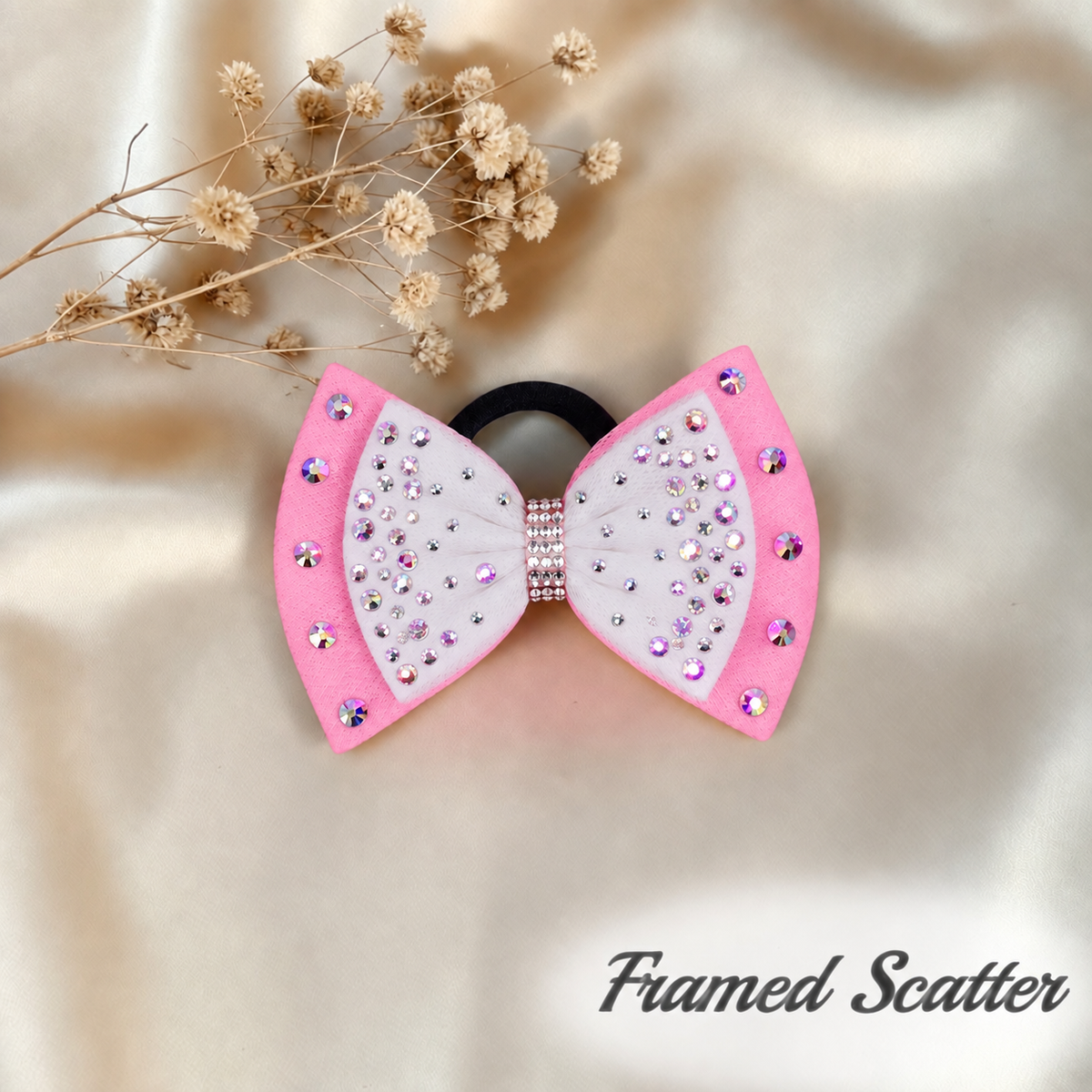 White on Bubble Gum Pink Bow