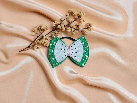 Glitter Green with White