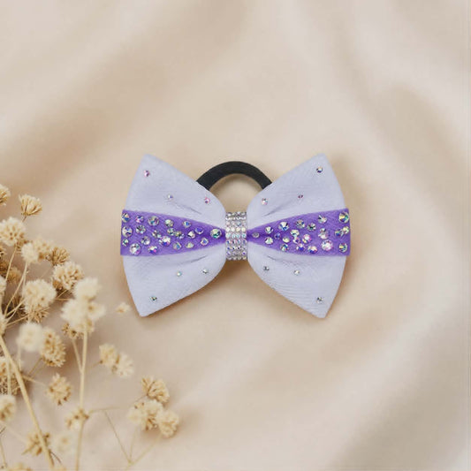 White and Purple Sparkle Bow