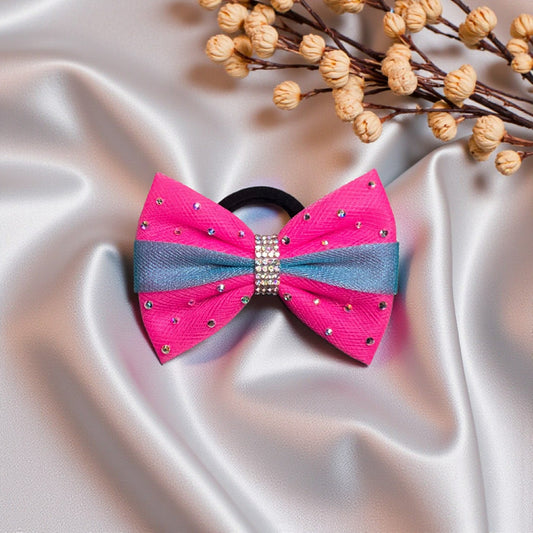 Hot Pink with Turquoise Bow