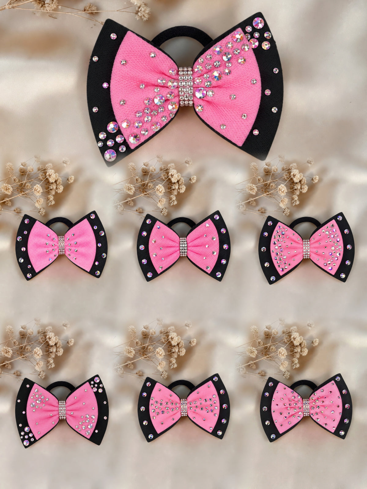 Bubble Gum Pink on Black Bow