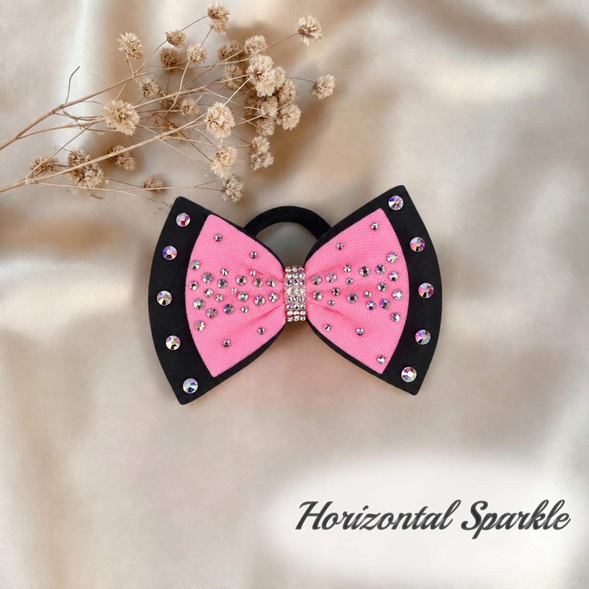 Bubble Gum Pink on Black Bow