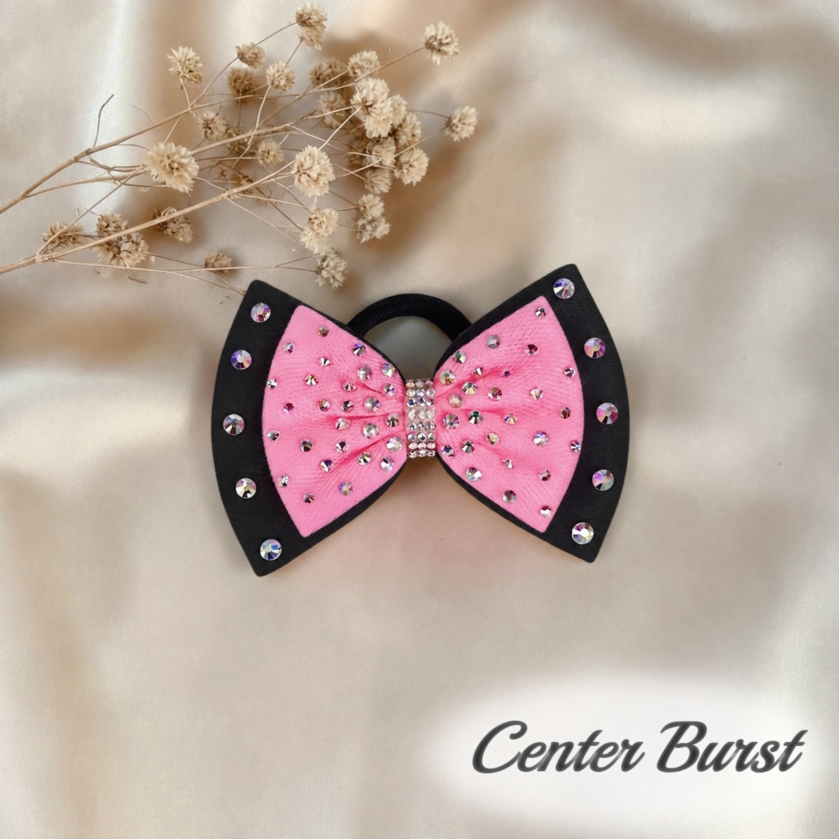 Bubble Gum Pink on Black Bow