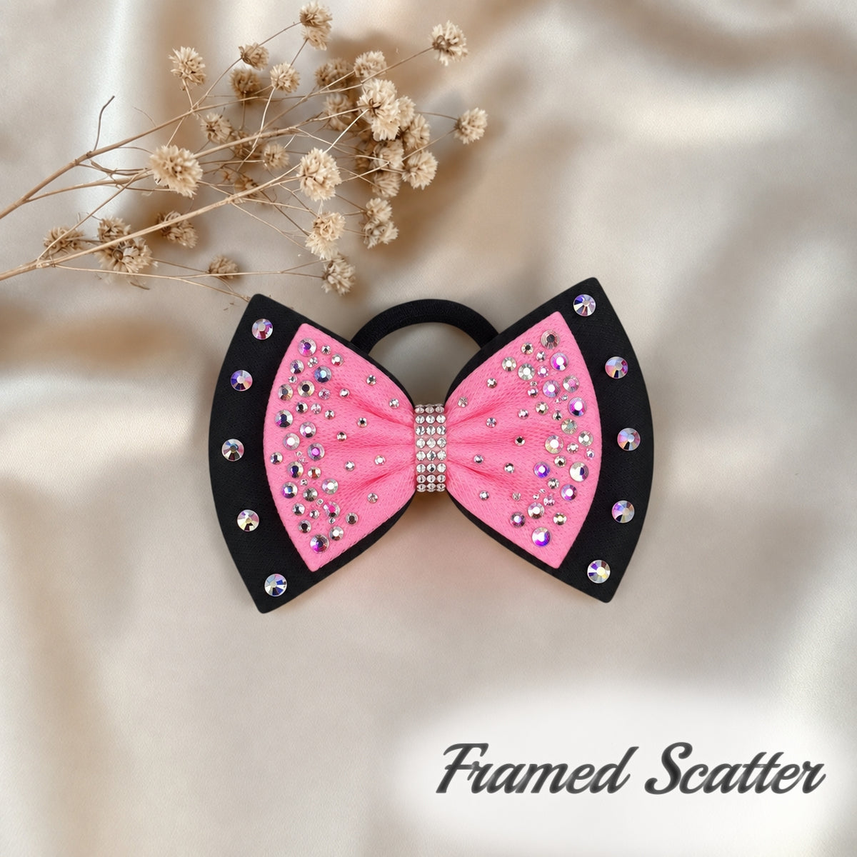 Bubble Gum Pink on Black Bow