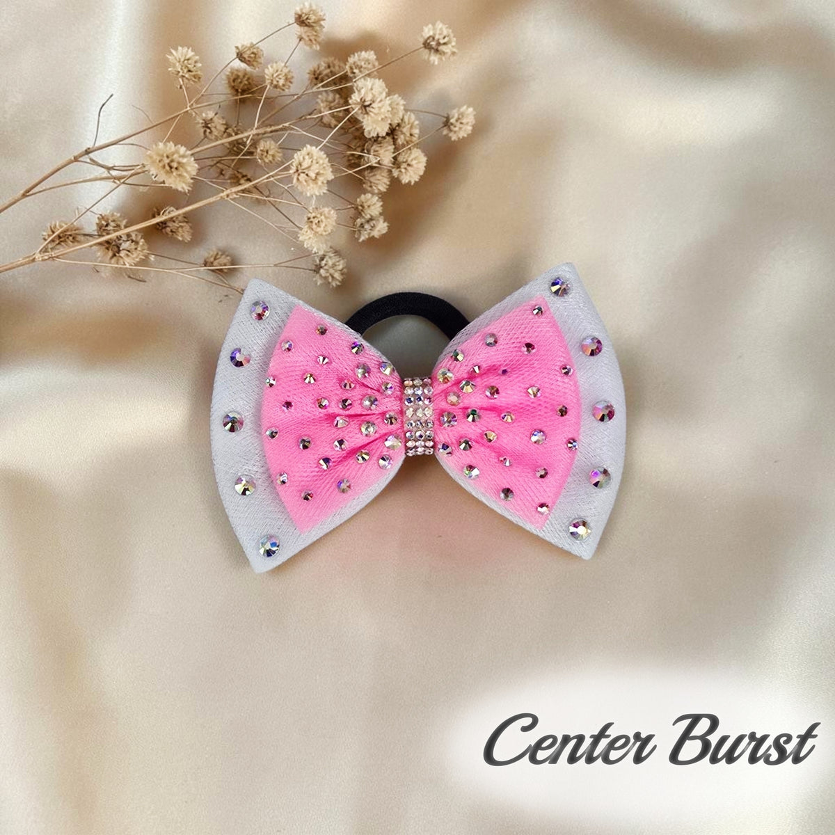 Bubble Gum Pink on White Bow