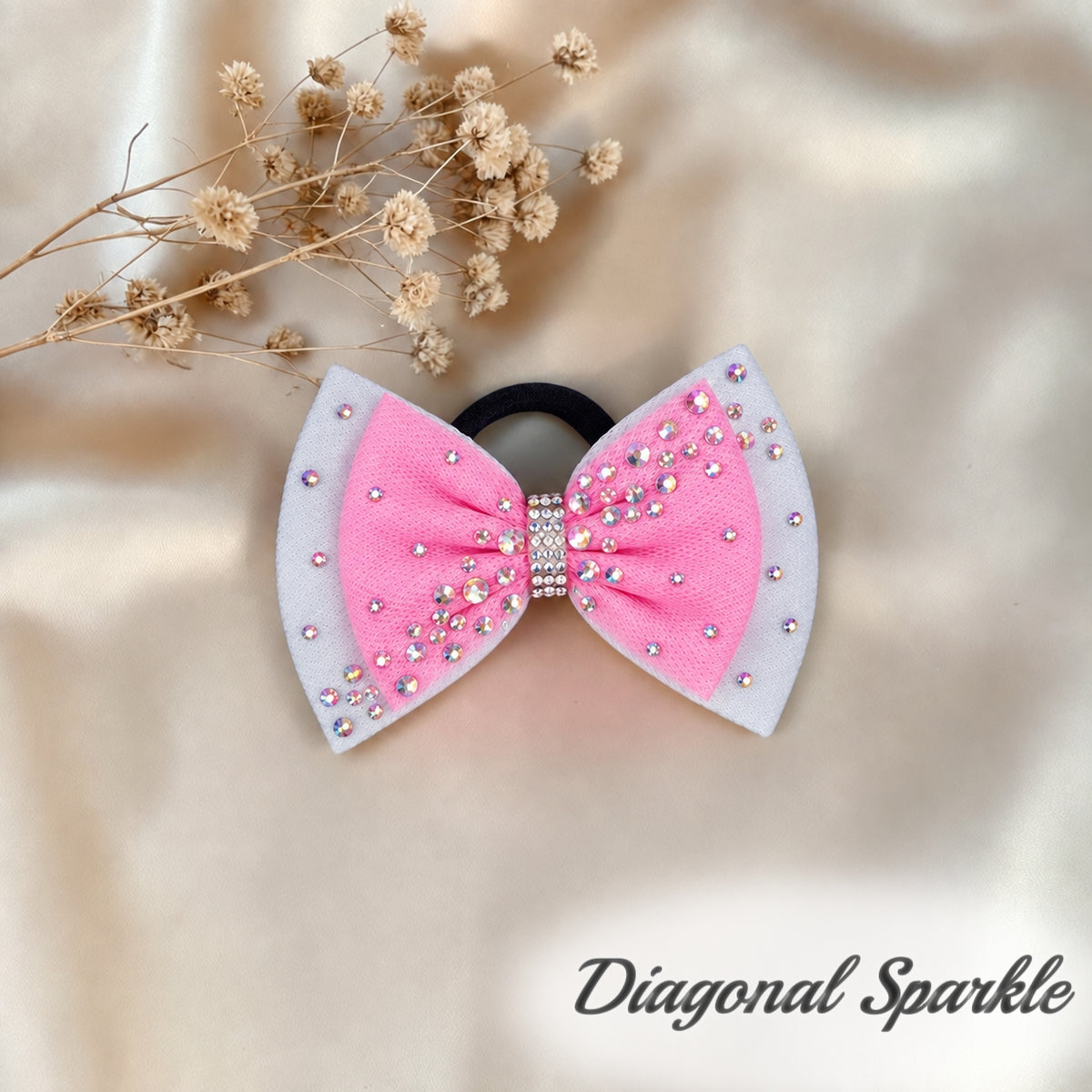 Bubble Gum Pink on White Bow
