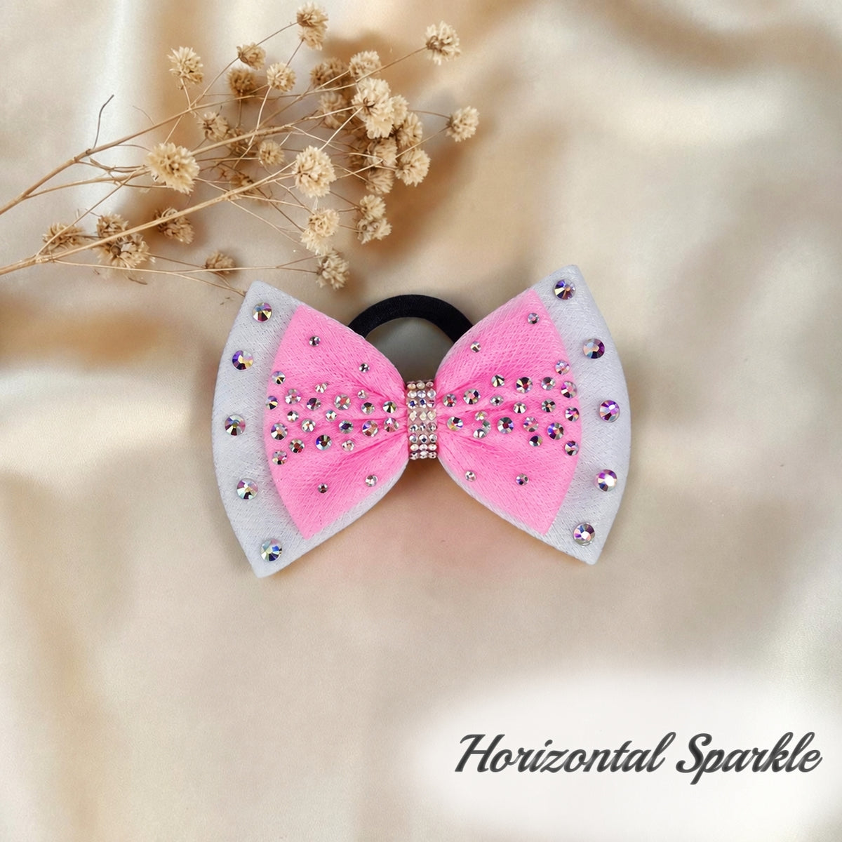 Bubble Gum Pink on White Bow