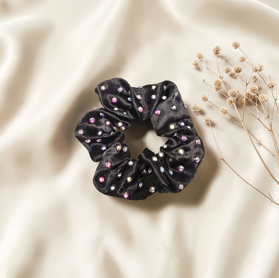 Black Satin Scrunchie