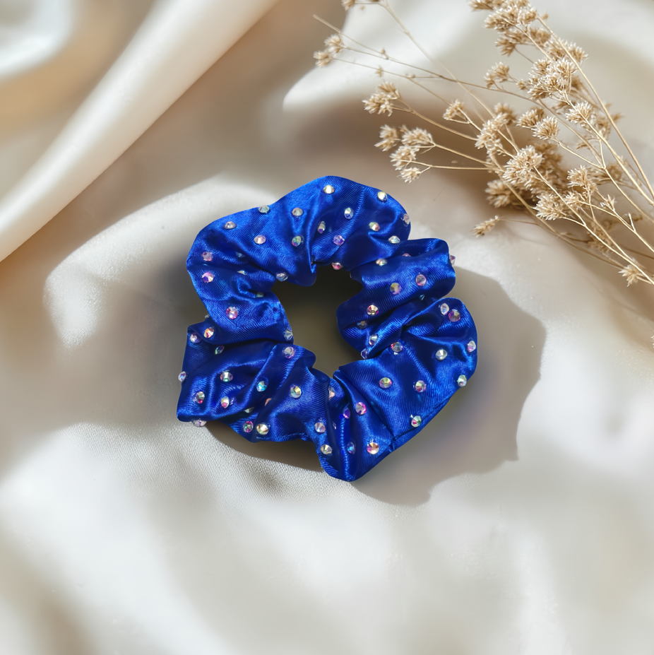 Royal Blue Satin Scrunchie