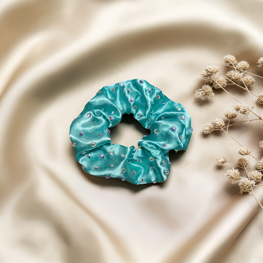 Ice Green Satin Scrunchie