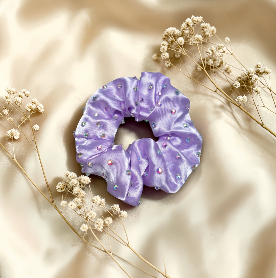 Lavender Fog Satin Scrunchie