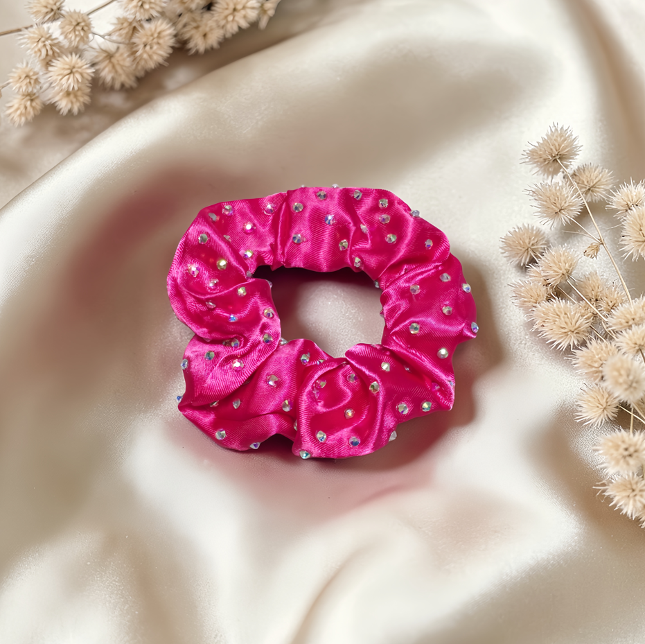 Raspberry Sorbet Satin Scrunchie
