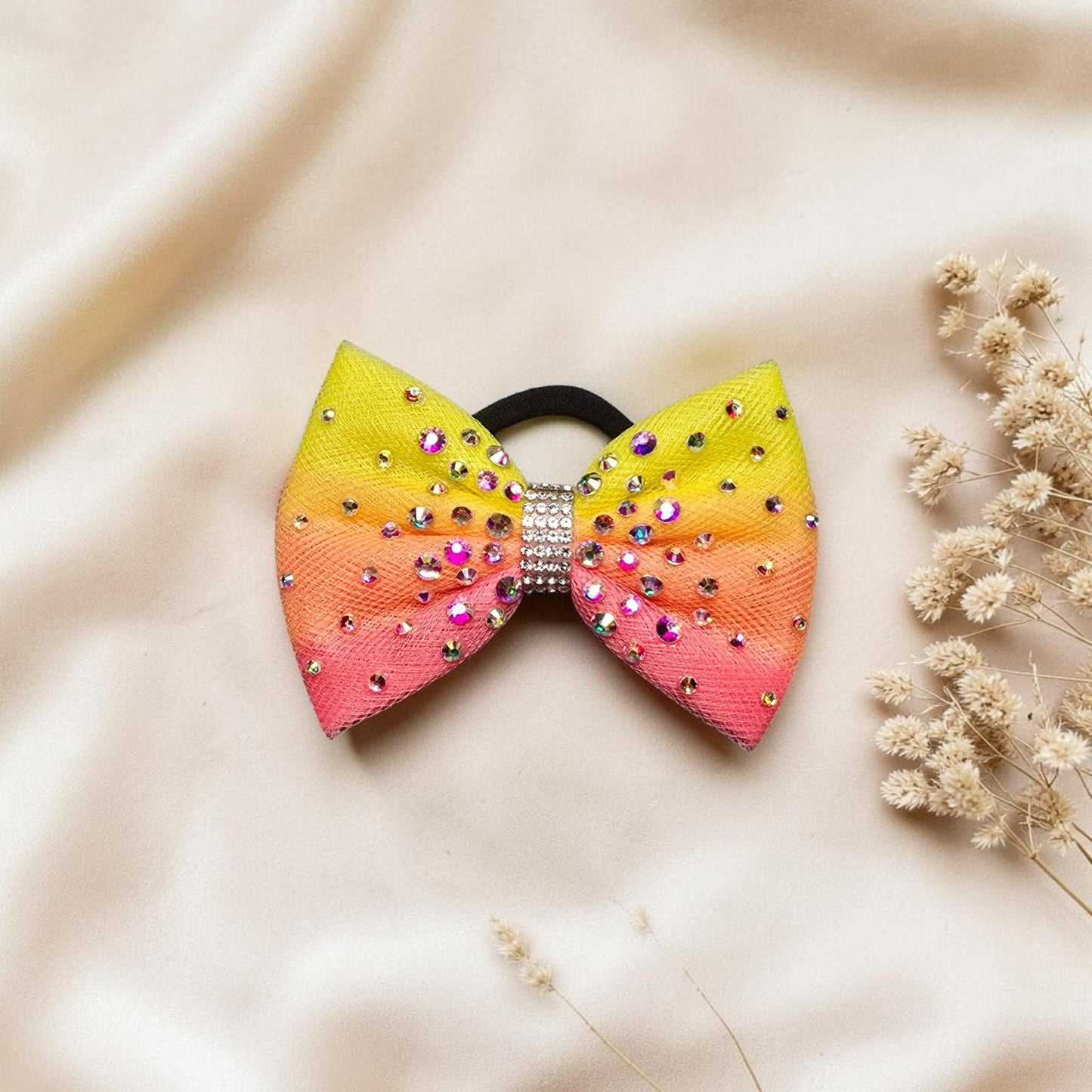 Yellow / Coral Ombre Bow