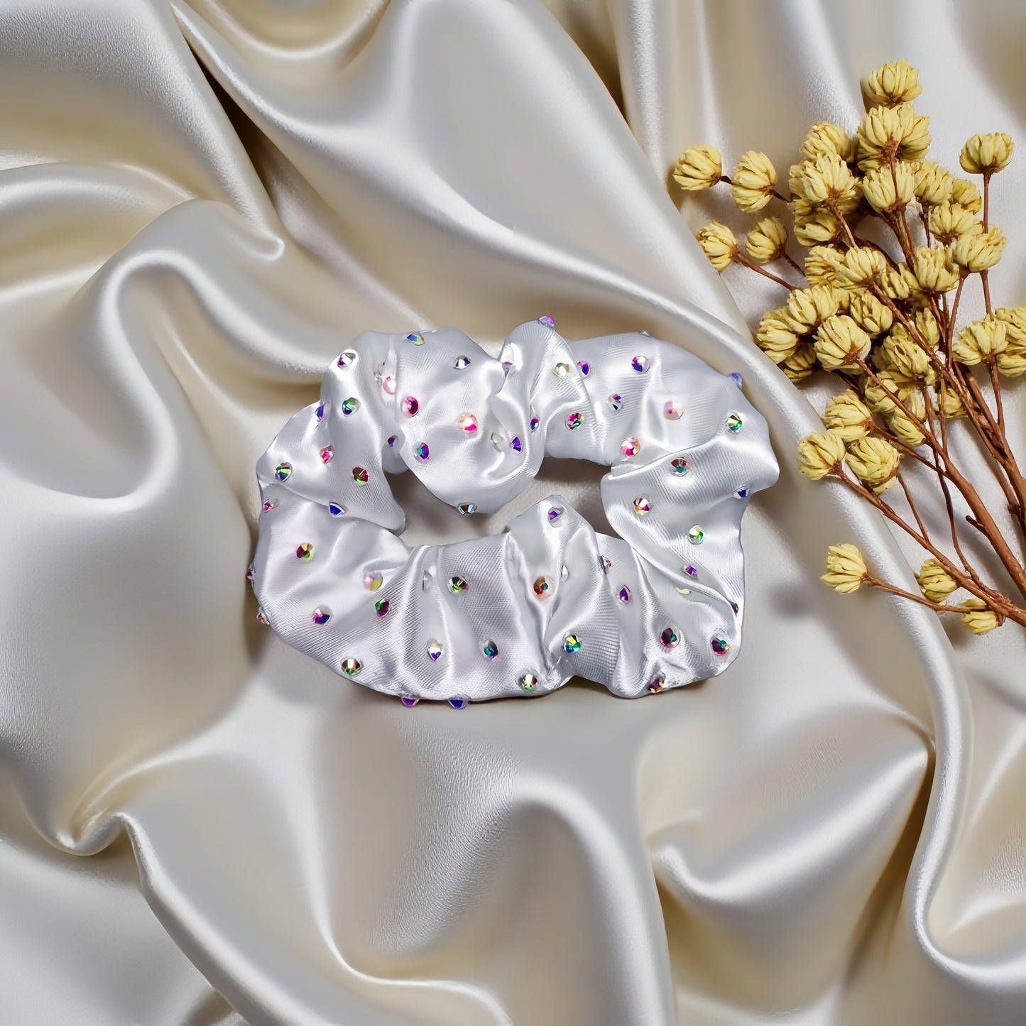 White Satin Scrunchie