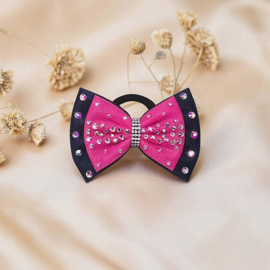 Navy and Hot Pink Sparkle Bow