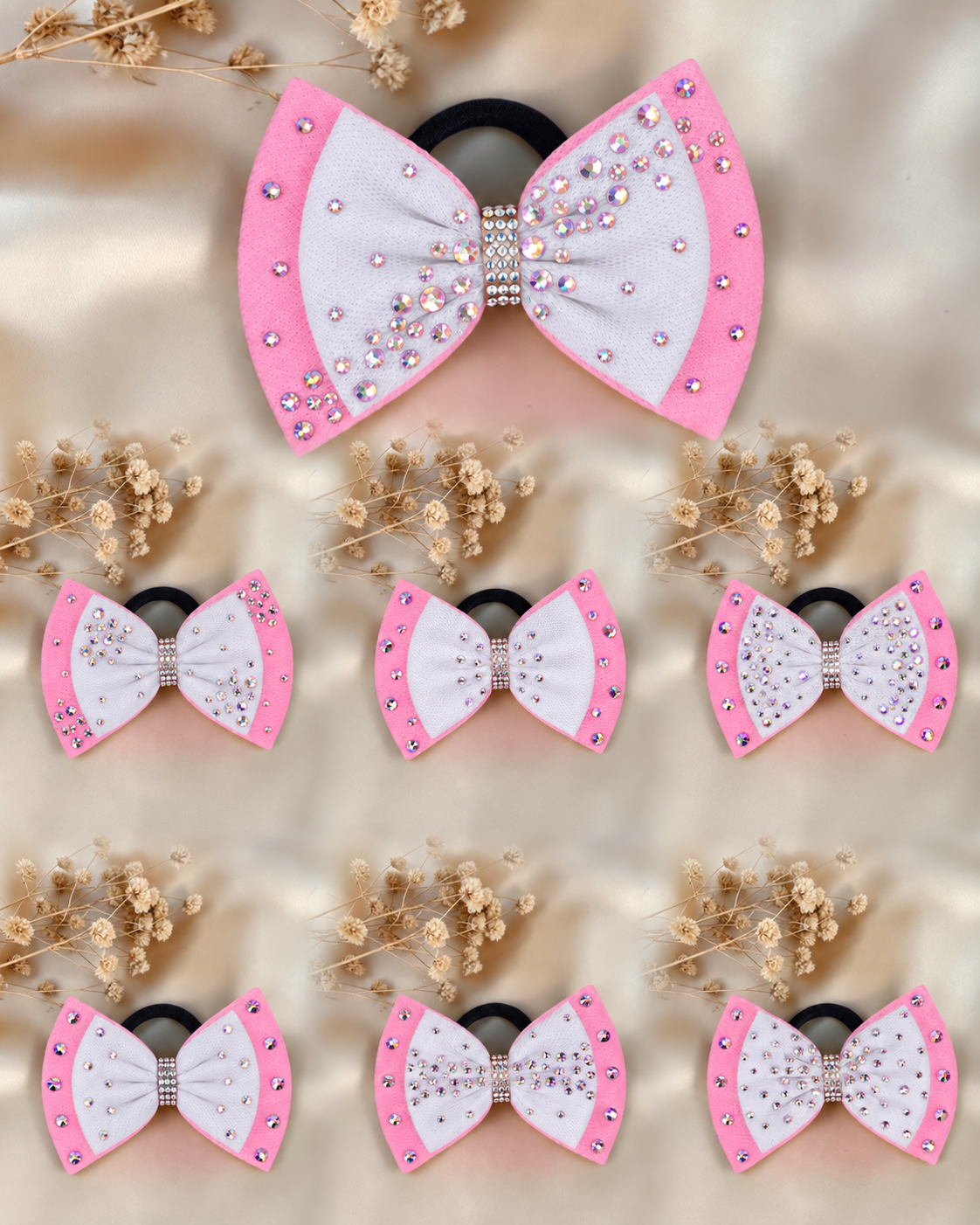 White on Bubble Gum Pink Bow