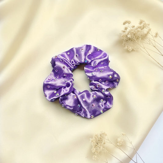 Violet Tulip Satin Srunchie