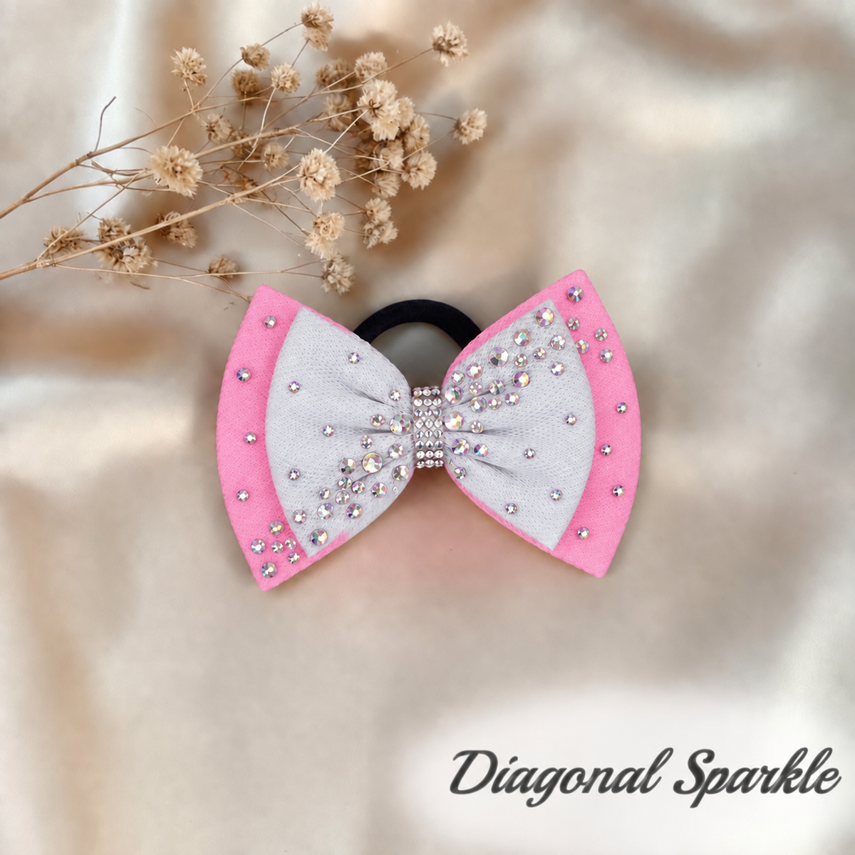 White on Bubble Gum Pink Bow