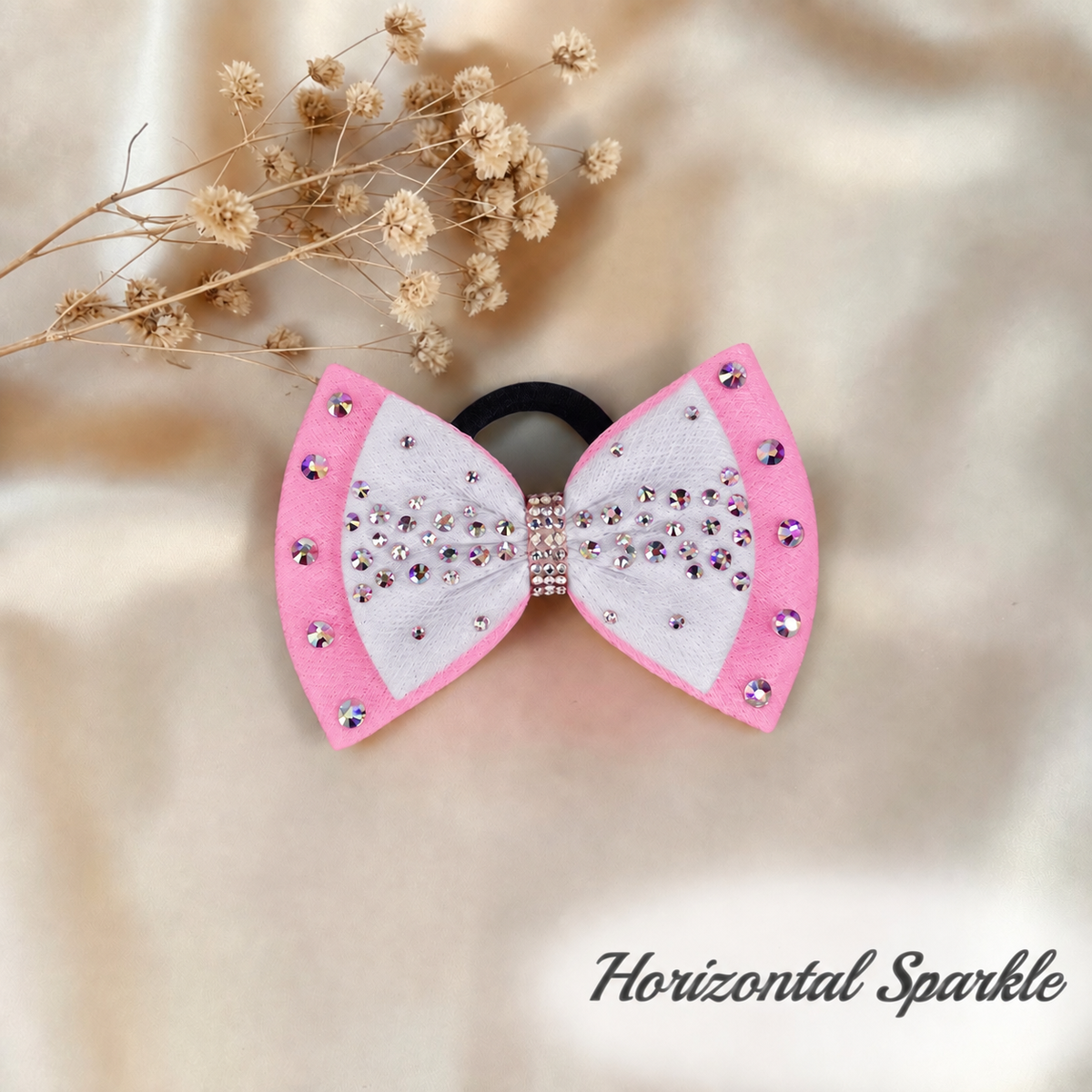 White on Bubble Gum Pink Bow