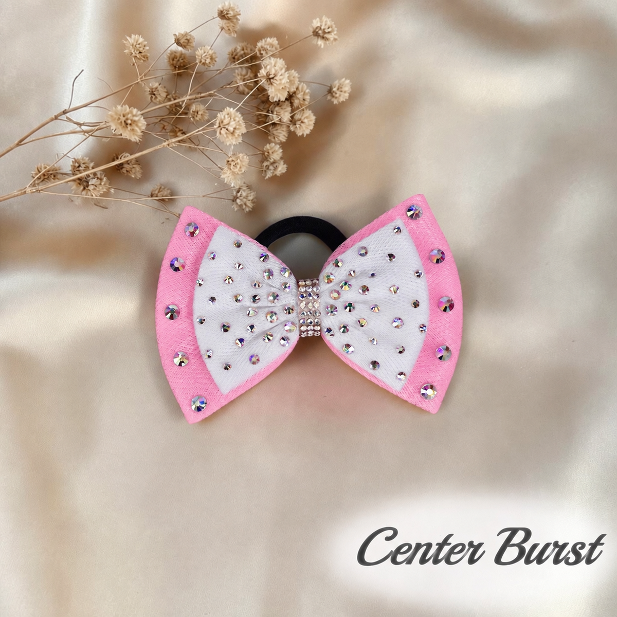 White on Bubble Gum Pink Bow