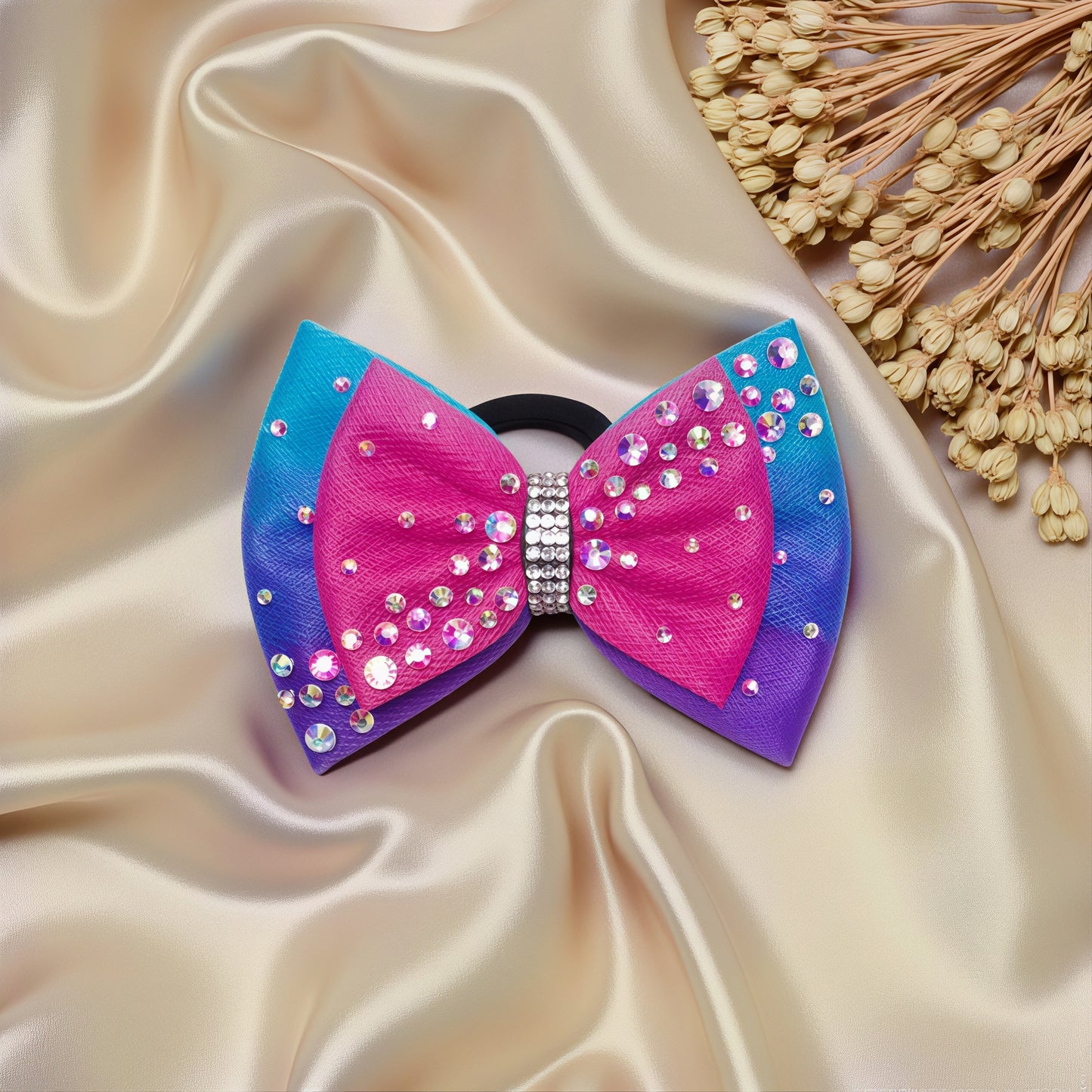 Purple Blue Ombre with Hot Pink Bow